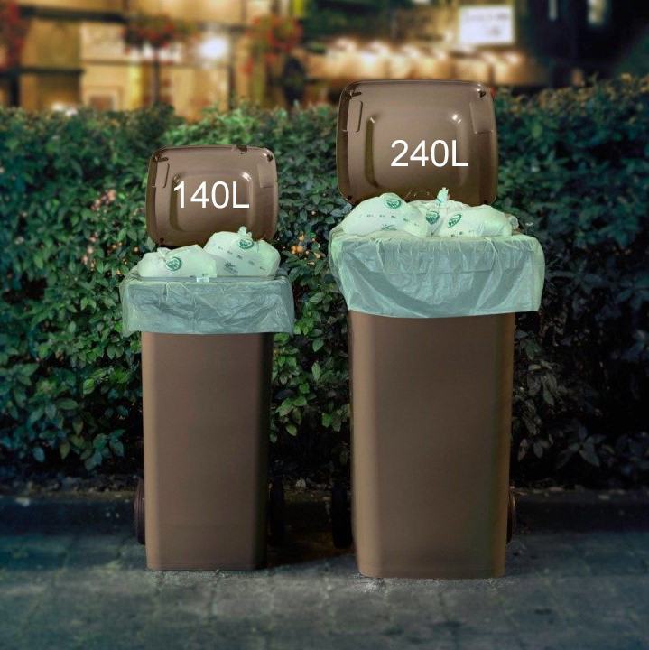 100x 240L Compostable Wheelie Bin Sacks-Compost Bag Bin Liners-EN13432-240 litre 
